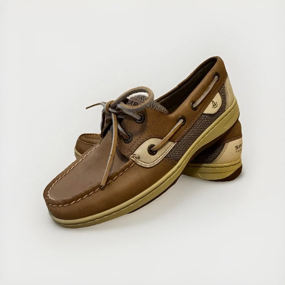 Sperry Top-Siders Leather Women's Boat‎ Shoes In Size 6.5 New Oat And Linen